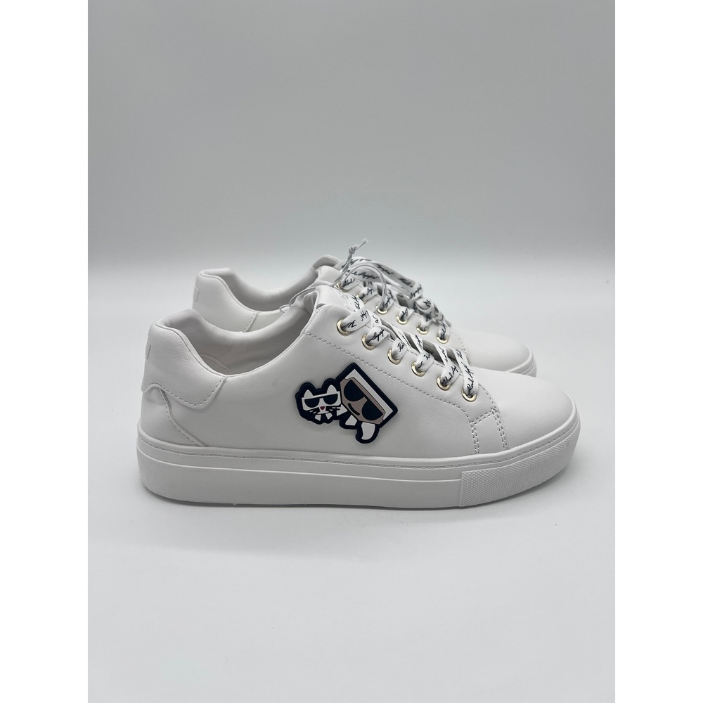 Karl Lagerfeld Paris Chancie White Platform Sneakers Karl Choupette Patch Mens 8